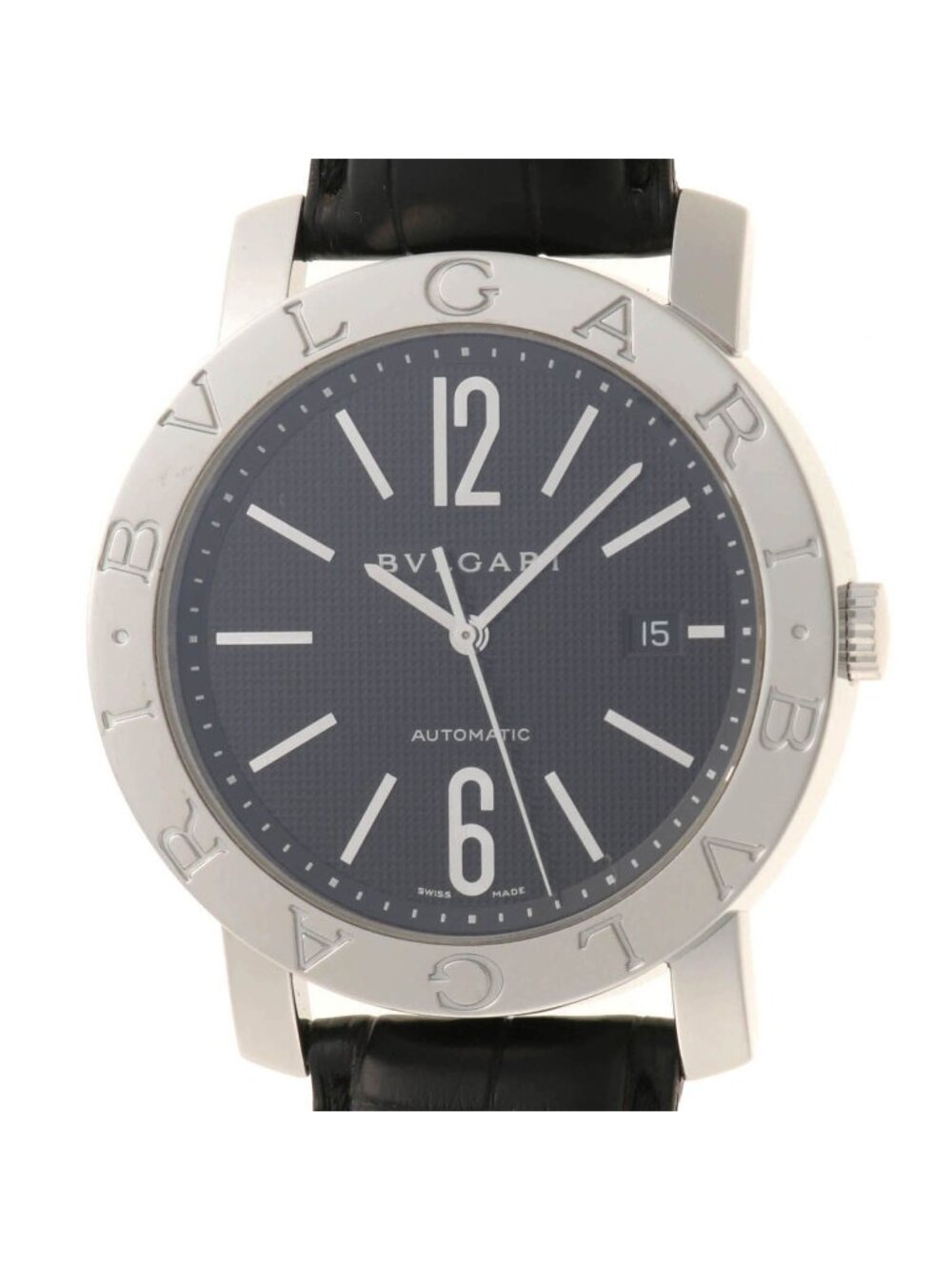 Bvlgari Auto Watch Stainless Steel Black Automatic